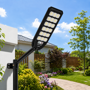 HAYAMI KL25-287 napelemes LED utcai lámpa 600W – IP65 kültéri szolár udvari világítás távirányítóval (BBD) - Image 3