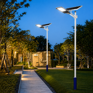Kerti napelemes oszloplámpa 300W – 299 LED nagy teljesítményű utcai solar lámpa kültérre (BBRLB1330) - Image 2