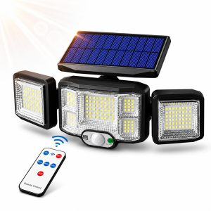 Napelemes LED lámpa 192 LED – mozgásérzékelős kültéri fali lámpa távirányítóval JD-2192A (BBD) - Image 1