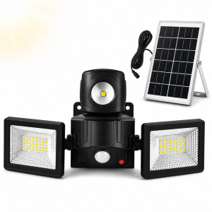 Napelemes LED reflektor szett 180° – mozgásérzékelős kültéri lámpa távirányítóval XG-T50 (BBD) - Image 1