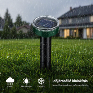 RodentAway napelemes rágcsálóriasztó – kör alakú ultrahangos vakond-, egér- és pocokriasztó kertbe (BBL) - Image 3