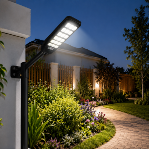 HAYAMI KL25-287 napelemes LED utcai lámpa 600W – IP65 kültéri szolár udvari világítás távirányítóval (BBD) - Image 2