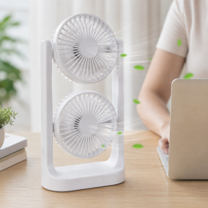 BreezeMax 360°-ban állítható duplafejes asztali ventilátor – USB, LED világítással 53202 (BBM) - Image 2