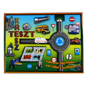 Retro Kresz teszt társasjáték – közlekedési oktató játék kicsiknek és nagyoknak (BBMJ) - Image 1